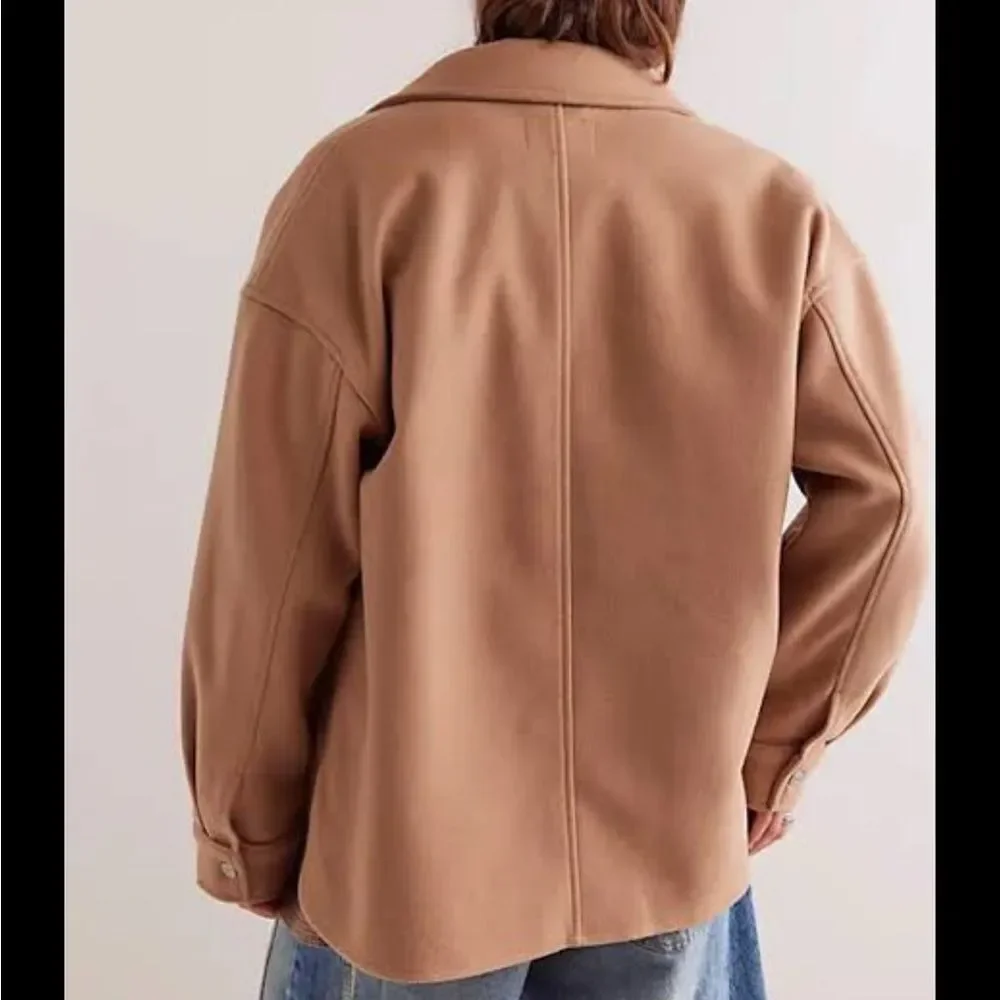 Free People We The Free Lola Shirt Jacket In Camel  NWOT